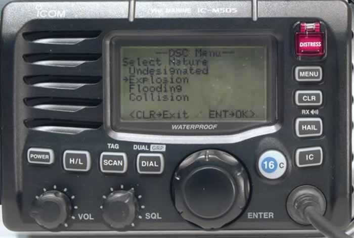 Radio VHF ASN (02): Détresse ASN par MENU